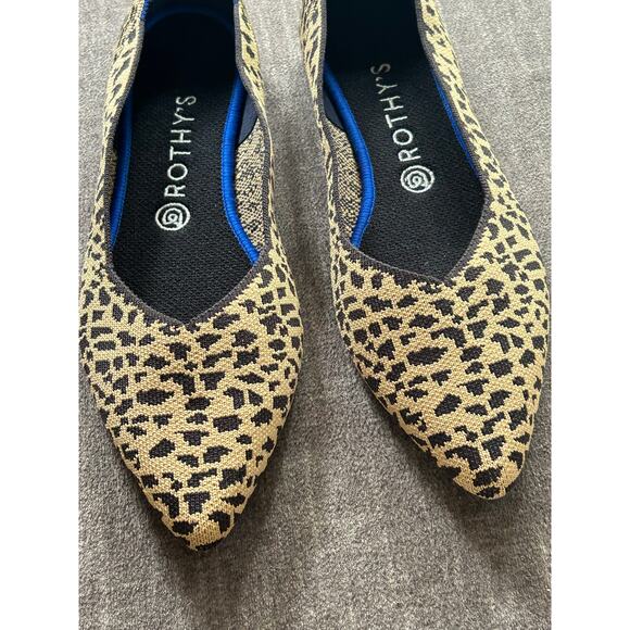 ROTHY'S Pointed Toe Ballet Flat Leopard Print RETIRED Like New Size 10.5 - Picture 6 of 12